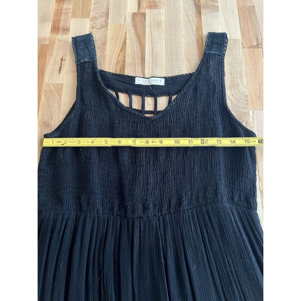 Studio West Apparel Maxi Dress Summer Boho Vacation Breezy Black Large - Picture 6 of 10